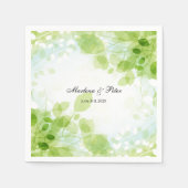 Serviette En Papier Collection de Mariages d'aquarelle Feuille Spring (Devant)