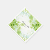 Serviette En Papier Collection de Mariages d'aquarelle Feuille Spring (Coin)