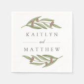Serviette En Papier Collection de Mariages de Branches d'Olivier (Devant)