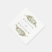 Serviette En Papier Collection de Mariages de Branches d'Olivier (Coin)