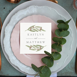 Serviette En Papier Collection de Mariages de Branches d'Olivier