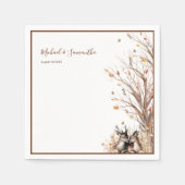 Serviette En Papier Collection de Mariages de cerfs rustiques d'automn (Devant)