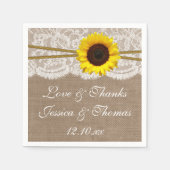 Serviette En Papier Collection de Mariages de tournesols rustiques (Devant)