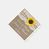 Serviette En Papier Collection de Mariages de tournesols rustiques (Coin)