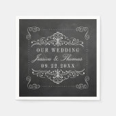 Serviette En Papier Collection de Mariages Ornate Chalkboard (Devant)
