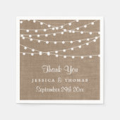 Serviette En Papier Collection de Mariages Rustic Burlap (Devant)