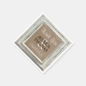 Serviette En Papier Collection de Mariages Rustic White Frame & Burlap (Coin)