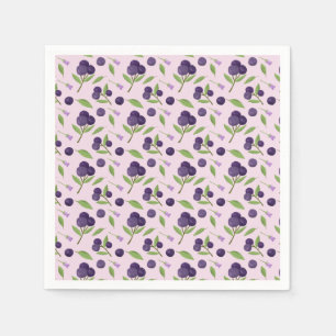 Serviette En Papier Collection de Motifs de paniers de fruits - bleuet