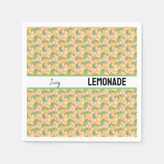 Serviette En Papier Collection de Motifs de paniers de fruits - Citron (Devant)