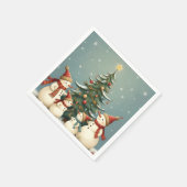 Serviette En Papier Collection de Noël de famille Festive Snowman (Coin)