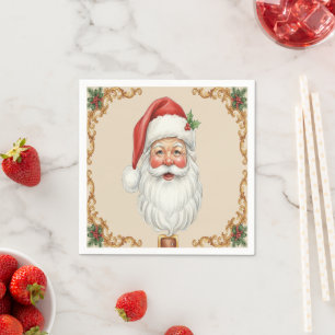 Serviette En Papier Collection de Noël Père Noël aquarelle victorienne