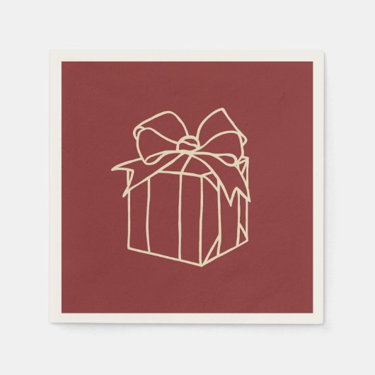 Serviette En Papier Collection de Noël simple - Présente (Devant)