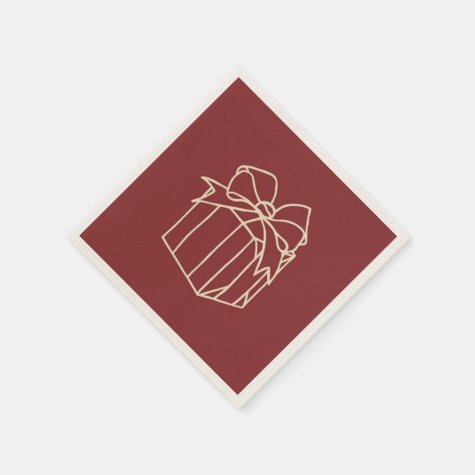Serviette En Papier Collection de Noël simple - Présente (Coin)