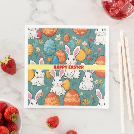 Serviette En Papier Collection de Pâques Bunny tendance (En situation)