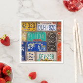 Serviette En Papier collection de plaques d'immatriculation (En situation)