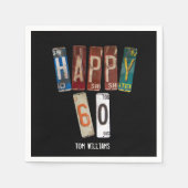 Serviette En Papier Collection de plaques d'immatriculation du 60e ann (Devant)