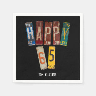 Serviette En Papier Collection de plaques d'immatriculation du 65e ann
