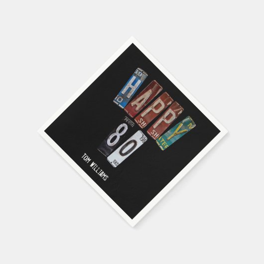 Serviette En Papier Collection de plaques d'immatriculation du 80e ann (Coin)