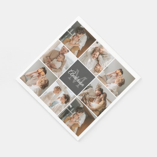 Serviette En Papier Collection Famille Moderne Photo & cadeau personna (Coin)