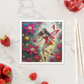 Serviette En Papier Collection Fée de Noël - Cheveux Brown foncés (En situation)