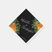Serviette En Papier Collection Mariage gothique d'Halloween noir et or (Coin)