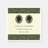 Serviette En Papier Collection Mariage Silhouette Art Déco (Devant)