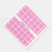 Serviette En Papier Collection moderne Plaid Pink Heart (Coin)