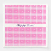 Serviette En Papier Collection moderne Plaid Pink Heart (Devant)