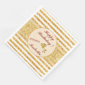 Serviette En Papier Collection Populaire Boho Pailletée Horizontale Or (Coin)