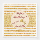 Serviette En Papier Collection Populaire Boho Pailletée Horizontale Or (Devant)