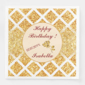 Serviette En Papier Collection populaire de Boho pailleté or en nid d' (Devant)