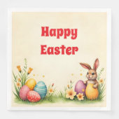 Serviette En Papier Collection populaire de petit lapin de Pâques (Devant)