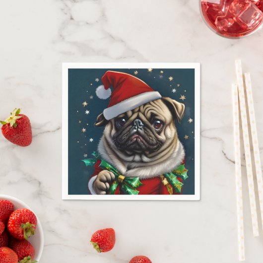 Serviette En Papier Collection Puggy Claus (En situation)