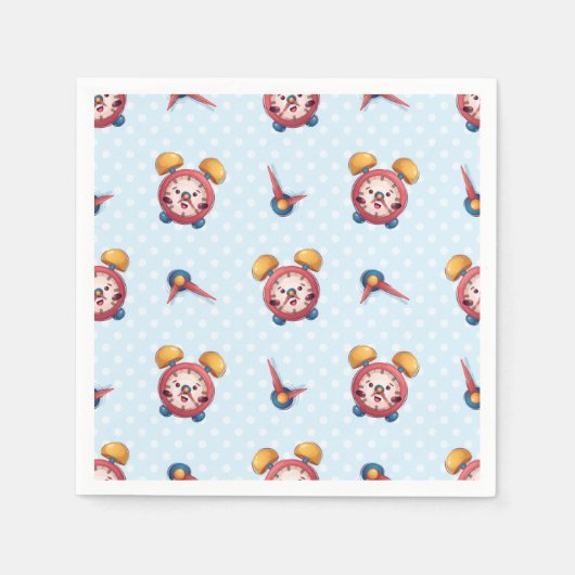 Serviette En Papier Collection Smart Clock - Bleu (Devant)