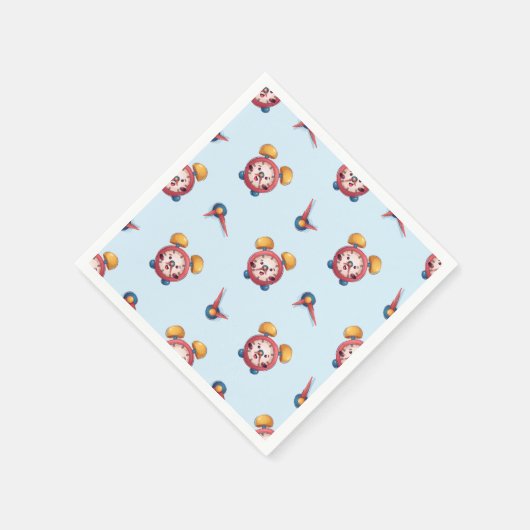 Serviette En Papier Collection Smart Clock - Bleu (Coin)