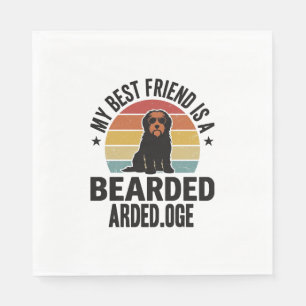 Serviette En Papier Colley barbu Design pour amateur de chien Coucher