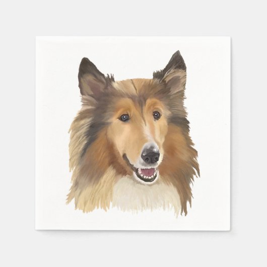 Serviette En Papier Collie (Devant)