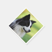 Serviette En Papier Collie Chien noir et blanc (Coin)