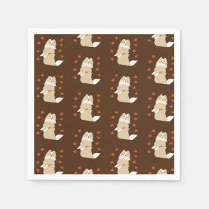 Serviette En Papier Collie Dog, Feuilles d'automne