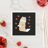 Serviette En Papier Collie Dog, Feuilles d'automne (En situation)