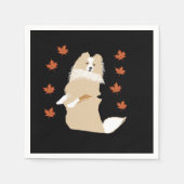 Serviette En Papier Collie Dog, Feuilles d'automne (Devant)