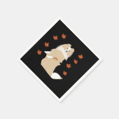 Serviette En Papier Collie Dog, Feuilles d'automne (Coin)