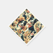 Serviette En Papier Collie frontière mignonne sans joint (Coin)