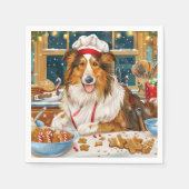 Serviette En Papier Collie Holiday Baking : Festive Christmas (Devant)