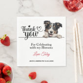 Serviette En Papier Collie Mariage Merci (En situation)