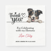 Serviette En Papier Collie Mariage Merci (Devant)