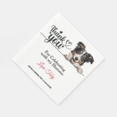 Serviette En Papier Collie Mariage Merci (Coin)