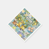 Serviette En Papier Collier d'agrumes sicilien bleu chic (Coin)