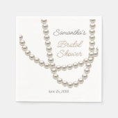 Serviette En Papier Collier de perles élégant pour la douche de mariée (Devant)