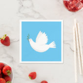Serviette En Papier Colombe avec branche d'olivier (En situation)